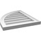 Ekena Millwork Quarter Round Top Left Surface Mount PVC Gable Vent w/ 2"W x 1-1/2"P Brickmould Frame, 18"W x 22"H GVPQL18X2202SN - alternate 4